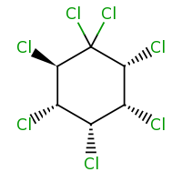 2d structure of (2R,3R,4R,5S,6R)-1,1,2,3,4,5,6-heptachlorocyclohexane