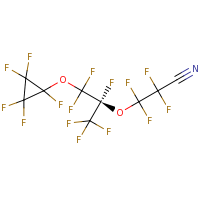 2d structure of 2,2,3,3-tetrafluoro-3-{[(2S)-1,1,1,2,3,3-hexafluoro-3-(1,2,2,3,3-pentafluorocyclopropoxy)propan-2-yl]oxy}propanenitrile