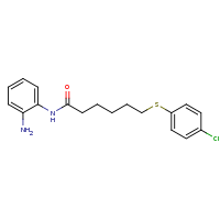2d structure of N-(2-aminophenyl)-6-[(4-chlorophenyl)sulfanyl]hexanamide