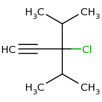 2d structure of 3-chloro-4-methyl-3-(propan-2-yl)pent-1-yne