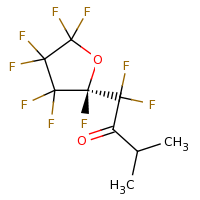 2d structure of 1,1-difluoro-1-[(2S)-2,3,3,4,4,5,5-heptafluorooxolan-2-yl]-3-methylbutan-2-one