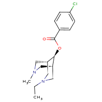 2d structure of (1R,5S,9R)-3-ethyl-7-methyl-3,7-diazabicyclo[3.3.1]nonan-9-yl 4-chlorobenzoate