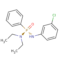 2d structure of [(S)-[(3-chlorophenyl)amino](phenyl)phosphoryl]diethylamine