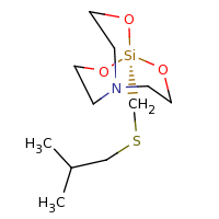 2d structure of 1-{[(2-methylpropyl)sulfanyl]methyl}-2,8,9-trioxa-5-aza-1-silabicyclo[3.3.3]undecane