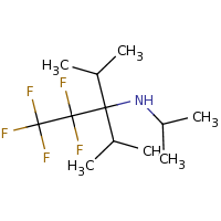 2d structure of [1,1,1,2,2-pentafluoro-4-methyl-3-(propan-2-yl)pentan-3-yl](propan-2-yl)amine