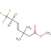 2d structure of methyl (4E,6R)-6-bromo-6-chloro-7,7,7-trifluoro-3,3-dimethylhept-4-enoate