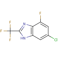 2d structure of 6-chloro-4-fluoro-2-(trifluoromethyl)-1H-1,3-benzodiazole