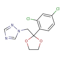 2d structure of 1-{[2-(2,4-dichlorophenyl)-1,3-dioxolan-2-yl]methyl}-1H-1,2,4-triazole