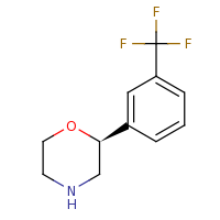 2d structure of (2S)-2-[3-(trifluoromethyl)phenyl]morpholine