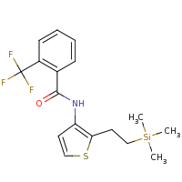 2d structure of 2-(trifluoromethyl)-N-{2-[2-(trimethylsilyl)ethyl]thiophen-3-yl}benzamide
