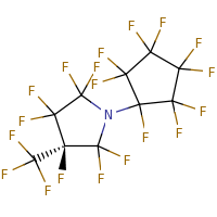 2d structure of (4S)-2,2,3,3,4,5,5-heptafluoro-1-(1,2,2,3,3,4,4,5,5-nonafluorocyclopentyl)-4-(trifluoromethyl)pyrrolidine