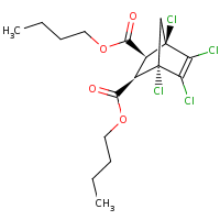 2d structure of 2,3-dibutyl (1R,2S,3R,4S)-1,4,5,6-tetrachlorobicyclo[2.2.1]hept-5-ene-2,3-dicarboxylate
