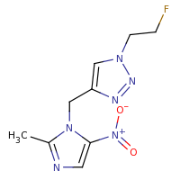 2d structure of 1-(2-fluoroethyl)-4-[(2-methyl-5-nitro-1H-imidazol-1-yl)methyl]-1H-1,2,3-triazole