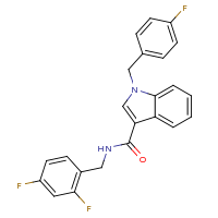 2d structure of N-[(2,4-difluorophenyl)methyl]-1-[(4-fluorophenyl)methyl]-1H-indole-3-carboxamide