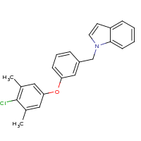 2d structure of 1-{[3-(4-chloro-3,5-dimethylphenoxy)phenyl]methyl}-1H-indole