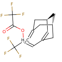 2d structure of (1Z)-3,3,3-trifluoro-1-[(1R,5S)-7-methylidenebicyclo[3.3.1]non-2-en-3-yl]prop-1-en-2-yl 2,2,2-trifluoroacetate