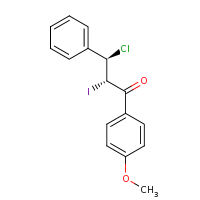2d structure of (2S,3R)-3-chloro-2-iodo-1-(4-methoxyphenyl)-3-phenylpropan-1-one