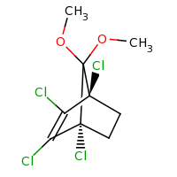 2d structure of (1R,4S)-1,2,3,4-tetrachloro-7,7-dimethoxybicyclo[2.2.1]hept-2-ene