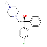 2d structure of (1S)-1-(4-chlorophenyl)-2-(4-methylpiperazin-1-yl)-1-phenylethan-1-ol