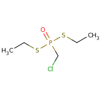 2d structure of {[(chloromethyl)(ethylsulfanyl)phosphoryl]sulfanyl}ethane