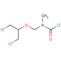 2d structure of N-{[(1,3-dichloropropan-2-yl)oxy]methyl}-N-methylcarbamoyl chloride