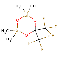 2d structure of 2,2,4,4-tetramethyl-6,6-bis(trifluoromethyl)-1,3,5,2,4-trioxadisilinane