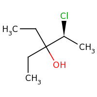 2d structure of (2S)-2-chloro-3-ethylpentan-3-ol