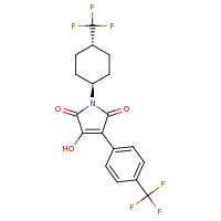 2d structure of 3-hydroxy-1-[4-(trifluoromethyl)cyclohexyl]-4-[4-(trifluoromethyl)phenyl]-2,5-dihydro-1H-pyrrole-2,5-dione