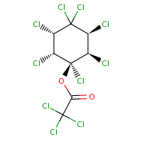 2d structure of (2R,3S,5S,6R)-1,2,3,4,4,5,6-heptachlorocyclohexyl 2,2,2-trichloroacetate