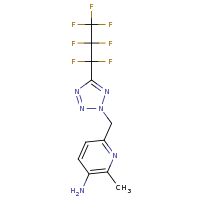 2d structure of 6-{[5-(1,1,2,2,3,3,3-heptafluoropropyl)-2H-1,2,3,4-tetrazol-2-yl]methyl}-2-methylpyridin-3-amine