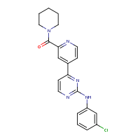 2d structure of N-(3-chlorophenyl)-4-{2-[(piperidin-1-yl)carbonyl]pyridin-4-yl}pyrimidin-2-amine