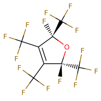 2d structure of (2R,5R)-2,5-difluoro-2,3,4,5-tetrakis(trifluoromethyl)-2,5-dihydrofuran