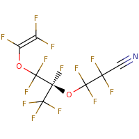 2d structure of 2,2,3,3-tetrafluoro-3-{[(2S)-1,1,1,2,3,3-hexafluoro-3-[(1,2,2-trifluoroethenyl)oxy]propan-2-yl]oxy}propanenitrile