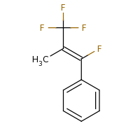 2d structure of [(1Z)-1,3,3,3-tetrafluoro-2-methylprop-1-en-1-yl]benzene