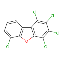 2d structure of 3,4,5,6,10-pentachloro-8-oxatricyclo[7.4.0.0^{2,7}]trideca-1(9),2(7),3,5,10,12-hexaene