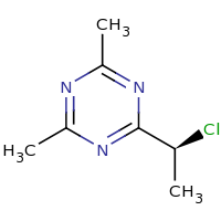 2d structure of 2-[(1S)-1-chloroethyl]-4,6-dimethyl-1,3,5-triazine