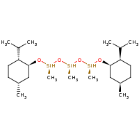 2d structure of (2R,4S,6S)-2,4,6-trimethyl-1-[(1R,2R,5R)-5-methyl-2-(propan-2-yl)cyclohexyl]-7-[(1S,2R,5R)-5-methyl-2-(propan-2-yl)cyclohexyl]trisiloxane