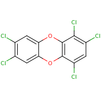 2d structure of 1,2,4,7,8-pentachlorooxanthrene