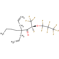 2d structure of (2R)-1,1,1,2-tetrafluoro-2-(1,1,2,2,3,3,3-heptafluoropropoxy)-4,4-bis(prop-2-en-1-yl)octan-3-one