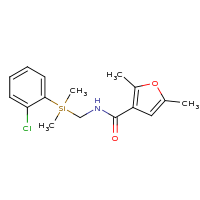 2d structure of N-{[(2-chlorophenyl)dimethylsilyl]methyl}-2,5-dimethylfuran-3-carboxamide