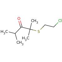 2d structure of 2-[(2-chloroethyl)sulfanyl]-2,4-dimethylpentan-3-one