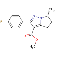 2d structure of methyl (6R)-2-(4-fluorophenyl)-6-methyl-4H,5H,6H-pyrrolo[1,2-b]pyrazole-3-carboxylate