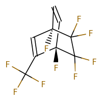 2d structure of (1R,4S)-1,4,7,7,8,8-hexafluoro-2-(trifluoromethyl)bicyclo[2.2.2]octa-2,5-diene