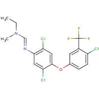 2d structure of N'-{2,5-dichloro-4-[4-chloro-3-(trifluoromethyl)phenoxy]phenyl}-N-ethyl-N-methylmethanimidamide