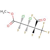 2d structure of methyl (2R,3S,4S)-2,3-dichloro-2,3,4,5,5,5-hexafluoro-4-(fluorocarbonyl)pentanoate
