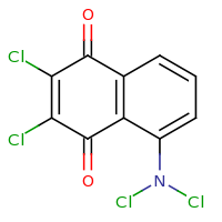 2d structure of 2,3-dichloro-5-(dichloroamino)-1,4-dihydronaphthalene-1,4-dione