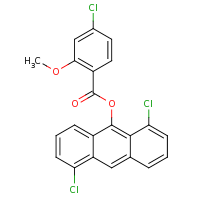 2d structure of 1,5-dichloroanthracen-9-yl 4-chloro-2-methoxybenzoate