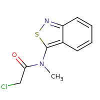 2d structure of N-(2,1-benzothiazol-3-yl)-2-chloro-N-methylacetamide