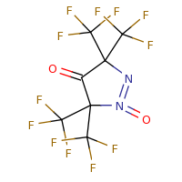 2d structure of 3,3,5,5-tetrakis(trifluoromethyl)-4,5-dihydro-3H-1$l^{5},2-pyrazole-1,4-dione