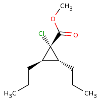 2d structure of methyl (2R,3R)-1-chloro-2,3-dipropylcyclopropane-1-carboxylate